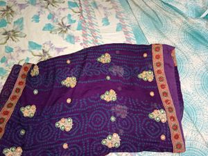 Purple Bandhani Saree