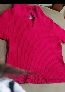 Collared Crop Top For Women