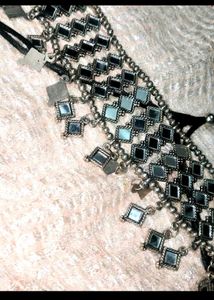 &#34;Black Necklace With Mirrored Accents&#34;