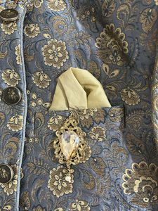Men&#39;s Blue &amp; Gold Brocade Jacket