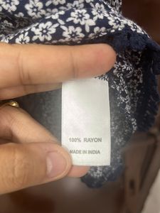Fame Forever Ink Blue Floral Print Top