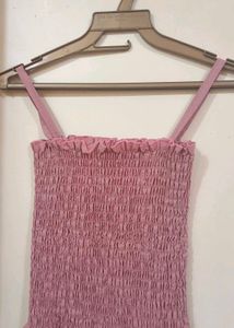 Pink Tie-Front Crop Top Set