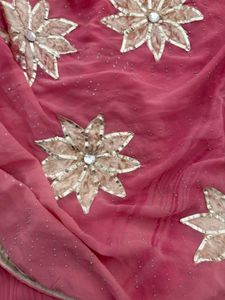 Elegant Pink Floral Saree