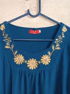 Stylish Women&#39;s Fashion Top Half-sleeve Blue