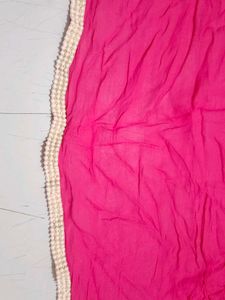 Pink Dupatta with Lace