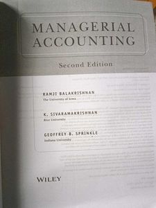 Managerial Accounting Second Edition