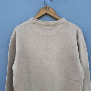 Beige Knit Pullover Sweater