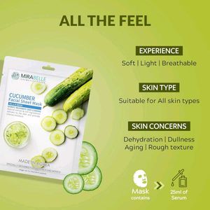 Mirabelle Cucumber Facial Sheet Mask