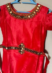 Red Girls Ethnic Gown
