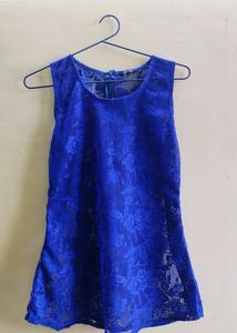 Netted Electric Blue Top