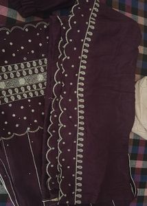 Purple Embroidered Indian Suit
