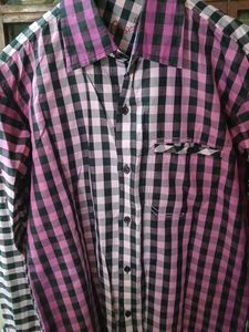 Pink &amp; Black Plaid Button-Down Shirt