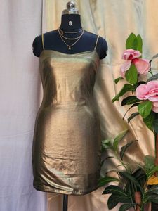 Gold Metalic Bodycon Dress