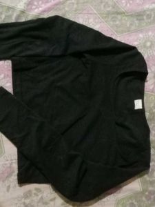 Crop Top Full Sleeve Black