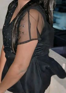 Elegant Black Peplum Top