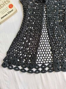 Crochet Knit Shrug with front knot