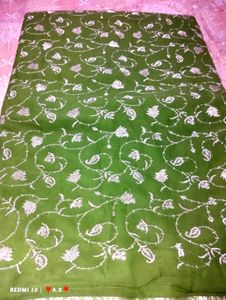 Green Embroidered Saree