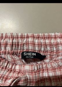 Shein Pink Gingham Wide-Leg Pants