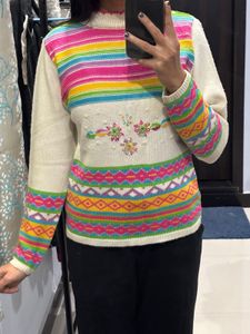 Colorful Striped Knit Sweater