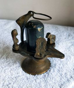 Antique Brass Shiva Lingam Statue