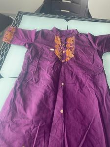 Neck Collar Purple Kurti