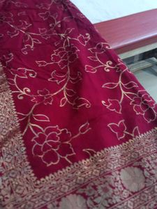 Red Floral Patterned Saree
