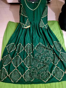 Green Printed Kurta Set