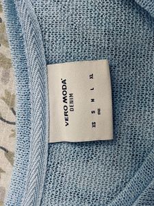 Blue Sheer/knitted Top