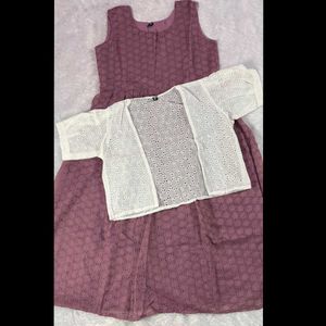 Hakoba Cotton Dress With Jacket