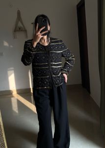 Classic WOMAN BLACK GOLD SEQUINS Jacket