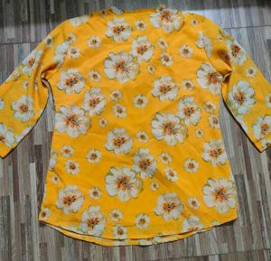 Yellow Short Kurta Top