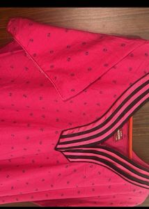 Pink Pure Cotton Printed Nighty