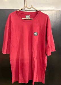 Red Graphic Oversized T-Shirt Men