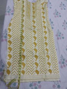 Mustard Embroidered Kurta