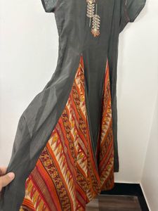 Raw Silk Ethnic Gown