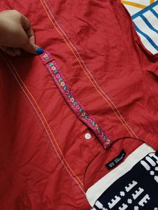 Sapphire Kids Girl Red Floral Embroidery Dress