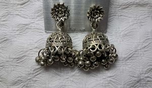 Oxidised Silver Jhumka