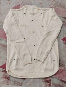 Elegant Cream Knit Sweater