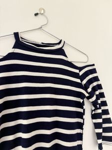 Striped Cold Shoulder Top