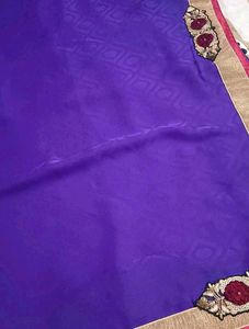 Purple Embroidered Saree