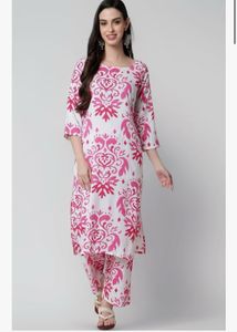 Pink Printed Kurta Set