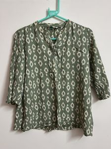 Green Printed short kurti
