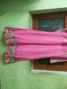 Beautiful Pink Long Kurti Size L