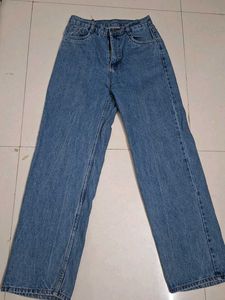 Wide Leg Blue Denim Jeans