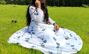 Floral Long Sleeve Dupatta Set For Wome