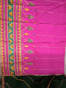 Vintage Gotta Patti Saree Green &amp; Pink