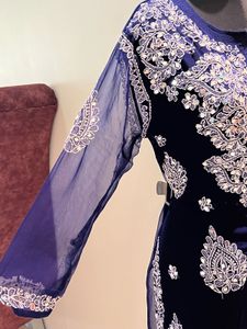 Elegant Blue Chiffon Kurti