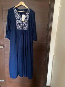 Max Women’s Navy Blue Flared Kurta (xl)
