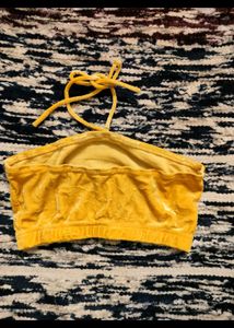 Yellow Velvet Tie Top