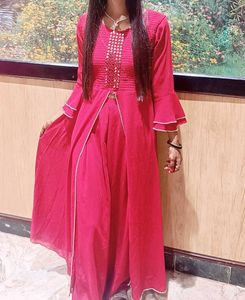 Red Palazzo Pant Suit